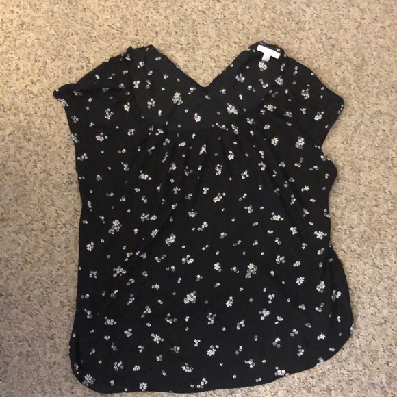 LC Lauren Conrad Tops - Lauren Conrad, XL, Black with white flowers